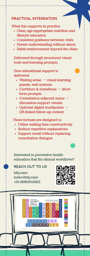 Leaflet explaining how visual learning materials could fit into a clinic