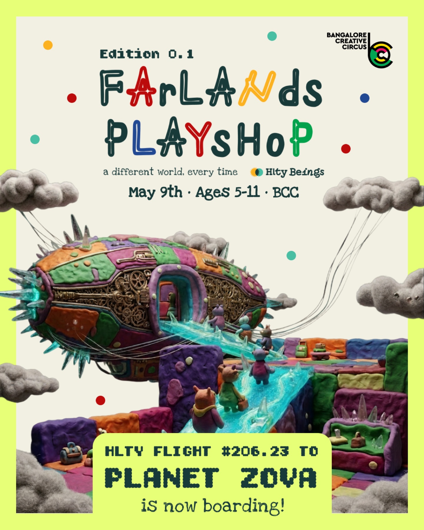 Farlands playshop poster inviting children to enter the story