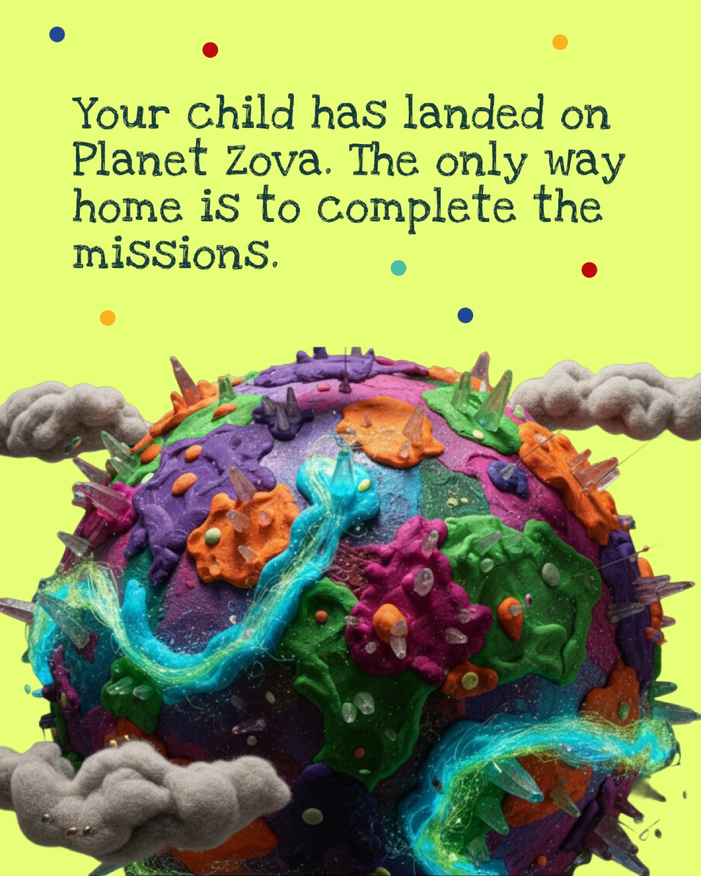 Farlands story artwork featuring the colourful Planet Zova