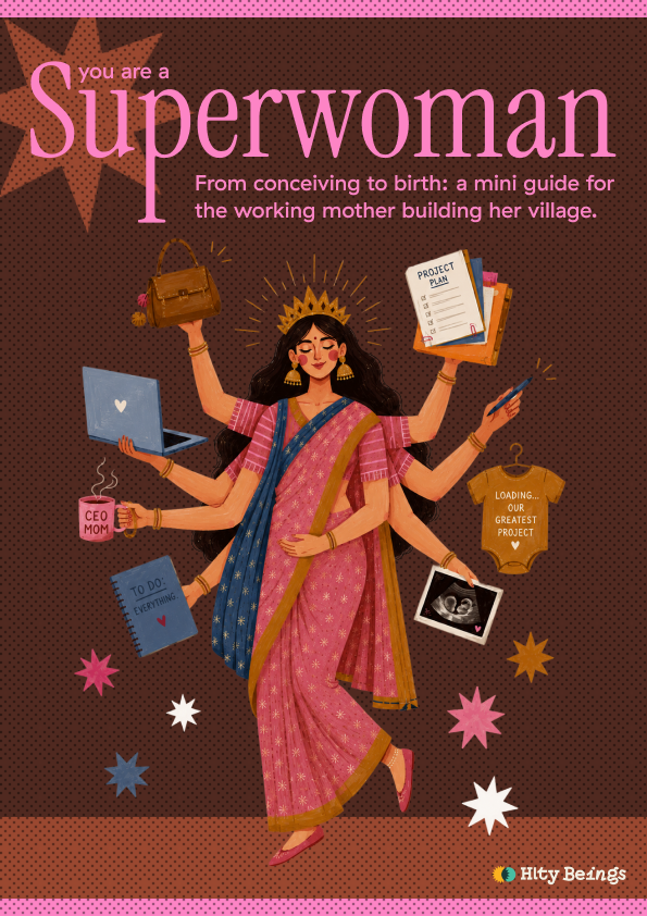 Hlty Beings Superwoman resource cover for working mothers